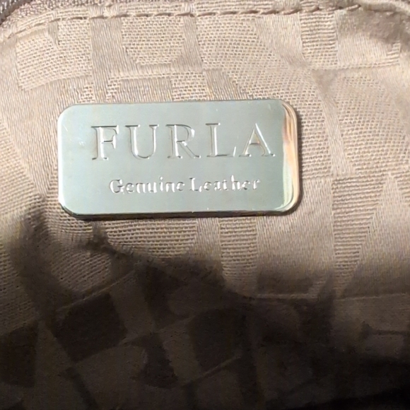 Furla Beige Leather Tote Bag Slouchy Fade Vintage Roomy 10 x 16 Purse - Picture 13 of 16